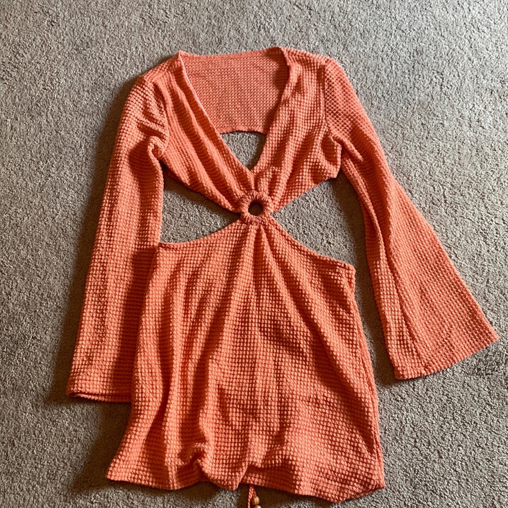 Coral Backless Dress